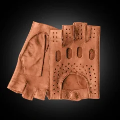 Bezprstové pánske kožené rukavice na riadenie z jahňaciny