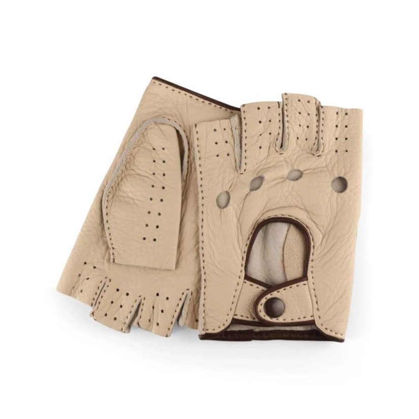 Prémiové ručne šité bezprstové rukavice z amerického jeleňa - Farba: bordová, Veľkosť: 10